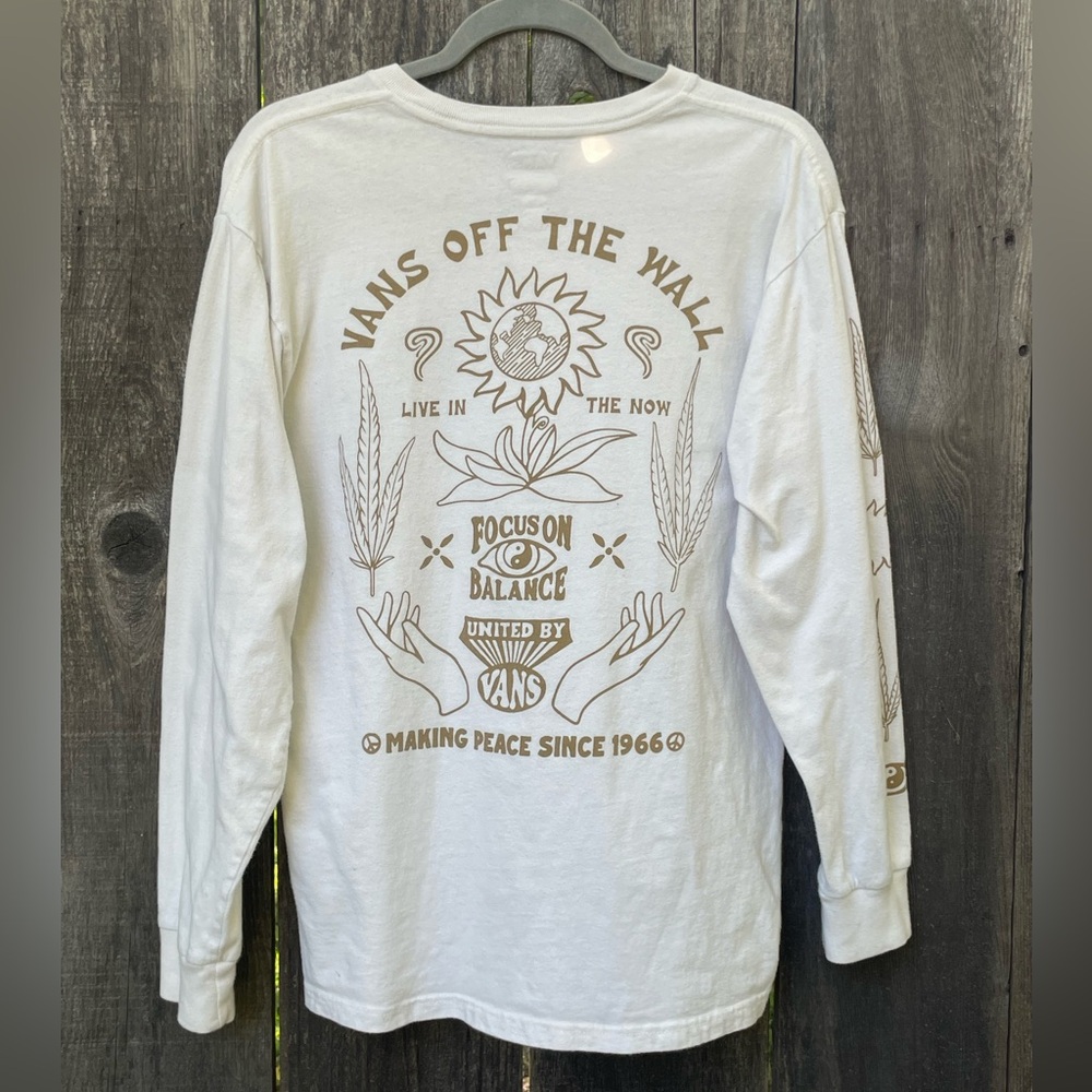 Vans Off-White Graphic Long Sleeve Shirt Medium